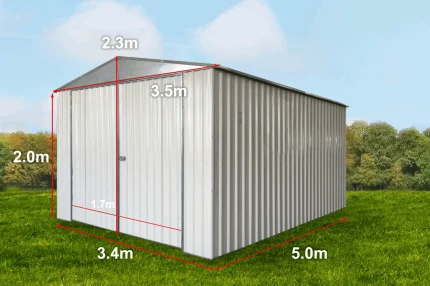 Garden Shed 3.4(W)x5.0(D)x2.3(H)m Gable Roof - Image 2
