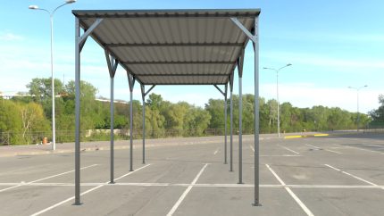 Carport 2.7(W)x6.0(D)x2.5(H)x2.7(H)m End-to-End Sloped Roof - Image 2
