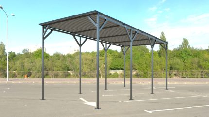 Carport 2.7(W)x6.0(D)x2.5(H)x2.7(H)m End-to-End Sloped Roof - Image 4