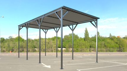 Carport 2.7(W)x6.0(D)x2.5(H)x2.7(H)m End-to-End Sloped Roof - Image 7