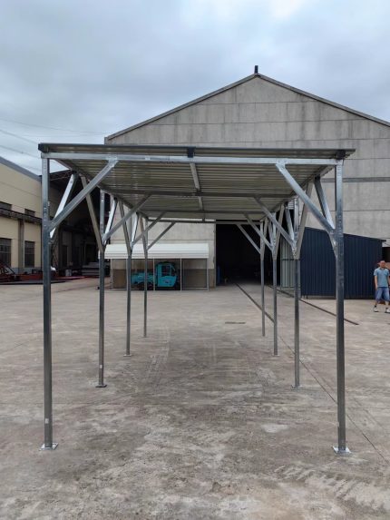 Carport 2.7(W)x6.0(D)x2.5(H)x2.7(H)m End-to-End Sloped Roof