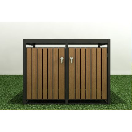 Metal Bin Shed 1.3(W)x0.8(D)x1.2(H)m for Double Garbage Bins