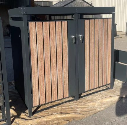 Metal Bin Shed 1.3(W)x0.8(D)x1.2(H)m for Double Garbage Bins - Image 4