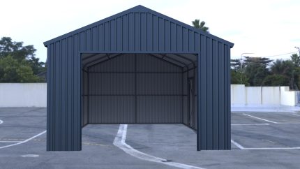 Steel Structure Shed 4.2(W)x5.9(D)x3.4(H)m Workshop Garage with Roller Door & Single Door - Image 9