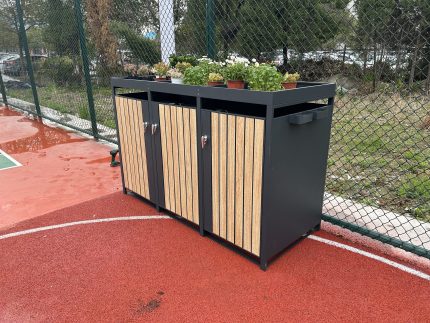 Metal Bin Shed 2.0(W)x0.8(D)x1.2(H)m for Triple Garbage Bins - Image 3