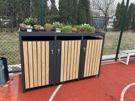 Metal Bin Shed 2.0(W)x0.8(D)x1.2(H)m for Triple Garbage Bins - Image 5
