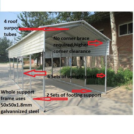 Portable Carport 3.5(W)x10.8(D)x3.5(H)m Gable Roof - Image 4