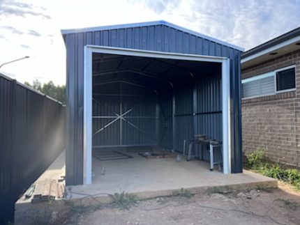 Steel Structure Shed 3.5(W)x11.7(D)x2.9(H)m Workshop Garage with Roller Door & Single Door - Image 6