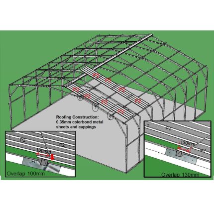 Portable Carport 12.0(W)x12.6(D)x4.2(H)m Gable Roof - Image 3