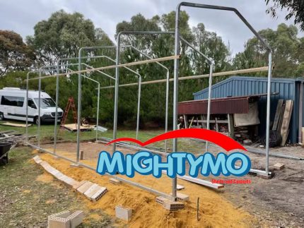 Portable Carport 3.3(W)x10.8(D)x3.5(H)m Wrapped Roof - Image 3
