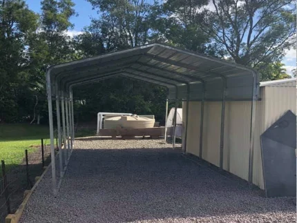 Portable Carport 3.3(W)x10.8(D)x3.5(H)m Wrapped Roof - Image 2