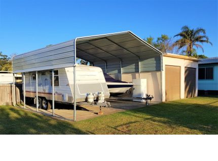 Portable Carport 8.5(W)x12.6(D)x4.2(H)m Wrapped Roof - Image 3