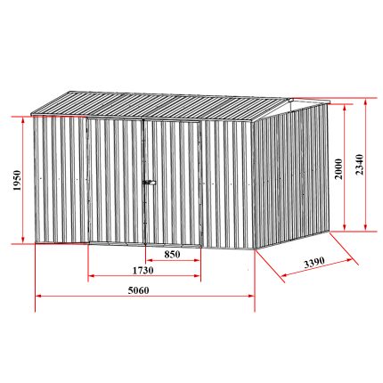 Garden Shed 5.0(W)x3.4(D)x2.3(H)m Gable Roof - Image 3