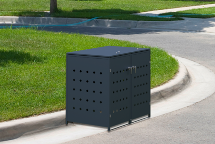 Metal Bin Shed 1.3(W)x0.8(D)x1.2(H)m for Double Garbage Bin with Gas Strut Open Lid - Image 5