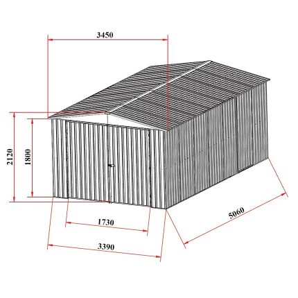 Garden Shed 3.4(W)x5.0(D)x2.1(H)m Gable Roof - Image 2