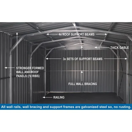 Garden Shed 3.4(W)x5.0(D)x2.5(H)m Gable Roof & Single Door - Image 4