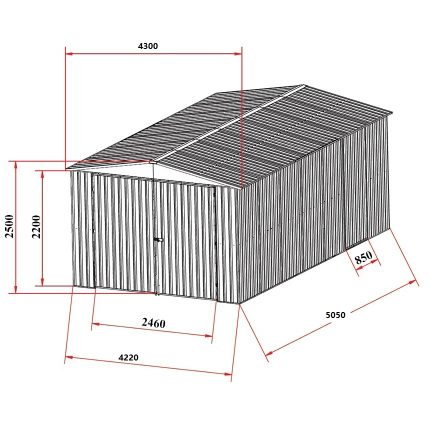 Garden Shed 4.2(W)x5.0(D)x2.5(H)m Gable Roof & Single Door - Image 2