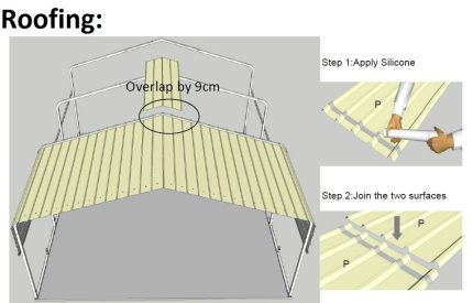 Portable Carport 6.0(W)x5.4(D)x3.9(H)m Wrapped Roof - Image 8