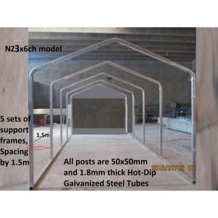 Portable Carport 3.3(W)x10.8(D)x3.5(H)m Wrapped Roof - Image 4
