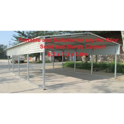 Portable Carport 6.2(W)x7.2(D)x3.9(H)m Gable Roof