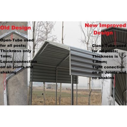 Portable Carport 3.3(W)x10.8(D)x3.5(H)m Wrapped Roof - Image 8