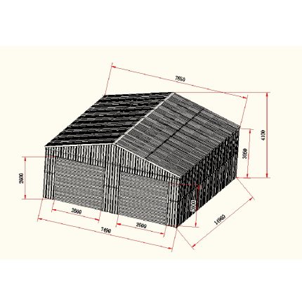 Steel Structure Shed 7.6(W)x15.0(D)x4.1(H)m Double Auto Roller Doors & Single Door - Image 3